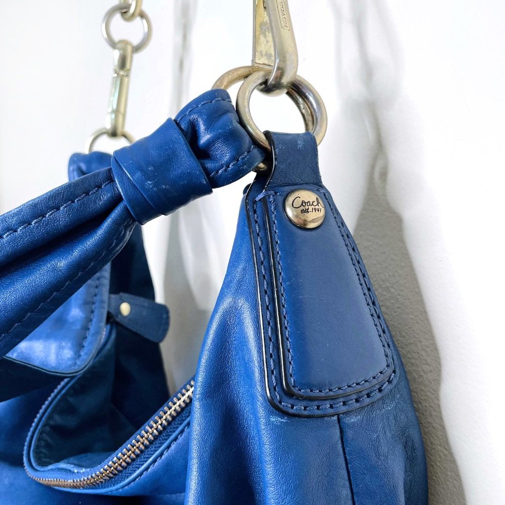 ⚡️SOLD⚡️ coach large blue leather kristin hobo bag - Picture 7 of 15